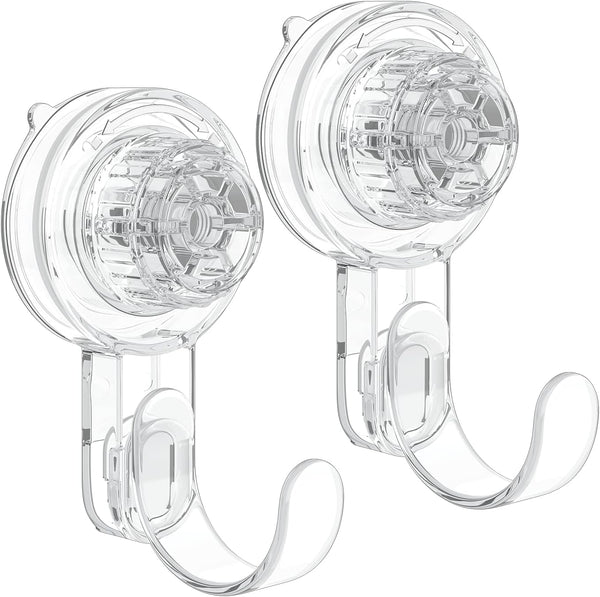 Clear Wreath-Hanger, 22 LB Strong Suction-Cup Hooks, 2 Pack Wreath-Door-Hanger for Halloween Christmas Decorations