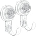 Clear Wreath-Hanger, 22 LB Strong Suction-Cup Hooks, 2 Pack Wreath-Door-Hanger for Halloween Christmas Decorations