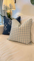20" 20" Jillien Harbor The Charlie Decorative Pillow Cover Blue and White Accent Pillow Cover with Gingham-Inspired