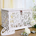 OurWarm PVC Hollow Wedding Envelope Box with Lock and Card Sign, Secure Money Box for Wedding Reception, Birthday, Baby
