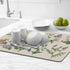 LOKHOM Dish Drying Mat for Kitchen Counter - 18"x24" Absorbent Mat with Vintage Sage Flower Herbs