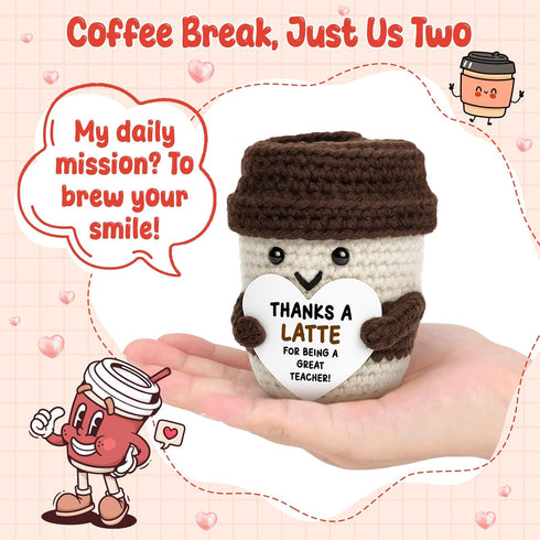 Teacher Appreciation Gift End of Year Teachers Week Day Coffee Lover Teacher Women Men from Students Handmade Crochet