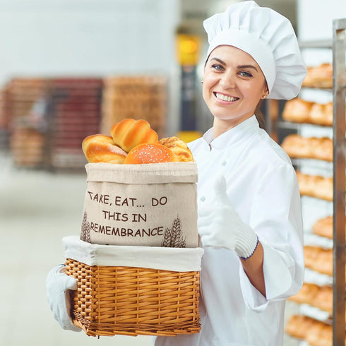 8 12" 15" Vesici Pcs Large Linen Bread Bag for Homemade Bread Reusable Container and Saver Drawstring Storage Bags