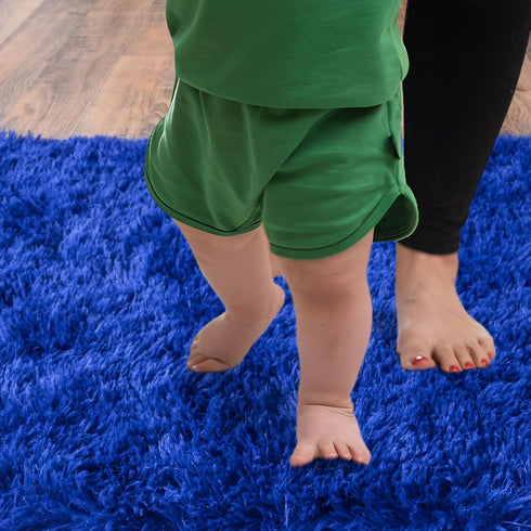 Soft Runner Rugs for Bedroom Hallways - 2x6 Royal Blue Fluffy Shag Throw Area Rug Non-Slip for Bedside Dorm Living Room