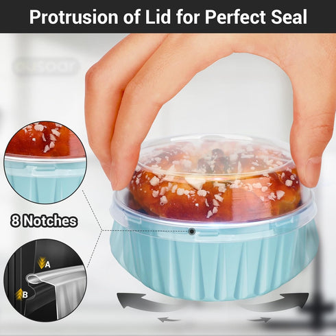 EUSOAR Aluminum Pans with Lids, 30pcs 5oz Disposable Foil Muffin Liners for Cupcake Baking and Mini Pies