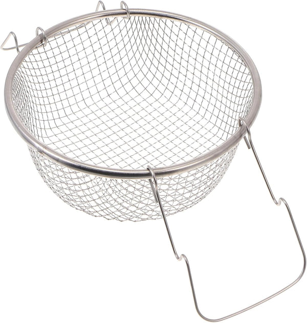 Potato Cooking Strainer, Stainless Steel Frying Basket, Foldable Colander for Steaming, Straining, Rinsing