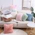 Soft Faux Fur Throw Pillow Covers, Pack of 2 Peach Blush Plush Tie Dye Pink Cushion Cases for Sofa