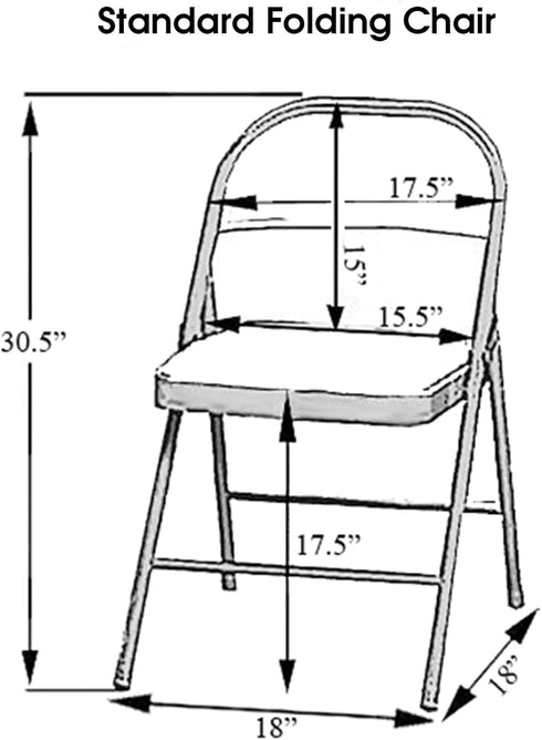 YOUR CHAIR COVERS - Light Blue Spandex Folding Chair Cover - Stretch Fitted Folding Upholstered Seat Cushion Cover