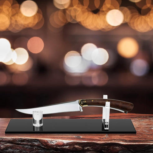 2 Pcs Acrylic Knife Display Stand, Fixed Blade Knife Collection Holder for Rustic Cabin Decor