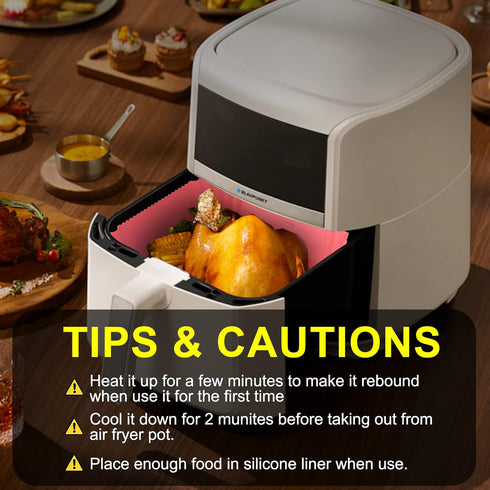 Air Fryer Silicone Liners Square, 2 Pack 7.1 Inch Reusable Pot Oven Liner Baking Tray