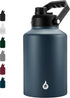 BJPKPK One Gallon Insulated Water Bottle, 128 oz, Dishwasher Safe Stainless Steel Thermos, BPA Free Jug, Navy Blue