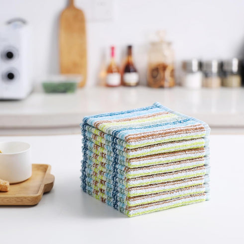 Pack 8, 12x12 Inches (mix-1, 12x12 inch) Oeleky Kitchen Dishcloths for Washing Dishes, Ultra Absorbent Dish Rags