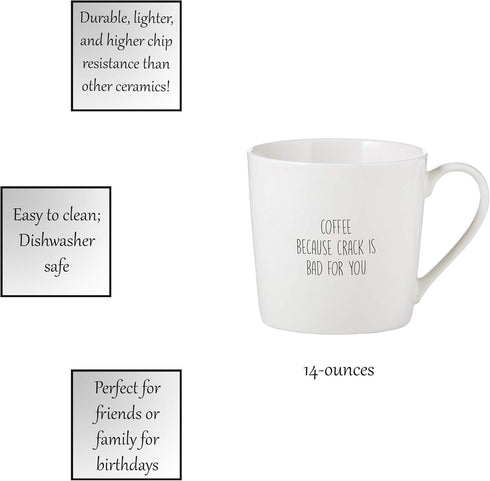 Santa Barbara Design Studio SIPS Drinkware, Dishwasher & Microwave Safe Bone China Cafe Mug Coffee Cup, 14-Ounce,