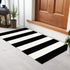 Collive Black and White Striped Outdoor Rug, 24"x 35", Washable Front Christmas Door Mat for Entryway