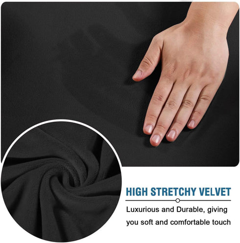 ADPON Square Velvet Ottoman Covers Ottoman Slipcover Square Footstool Protector Covers Storage Stool Ottoman Covers