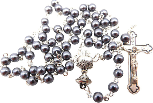 Westman Works First Holy Communion Rosary Beads with Metal Crucifix & Center