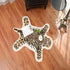 Leopard Print Rug, 2.7 W x 3.5 L Feet Faux Cowhide Skin Area Rug for Home Office, Livingroom, Bedroom