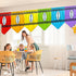 6 36" 24" Pcs Classroom Rainbow Curtains Decorations Back to School Colorful Crayon Curtains Classroom Supplies First