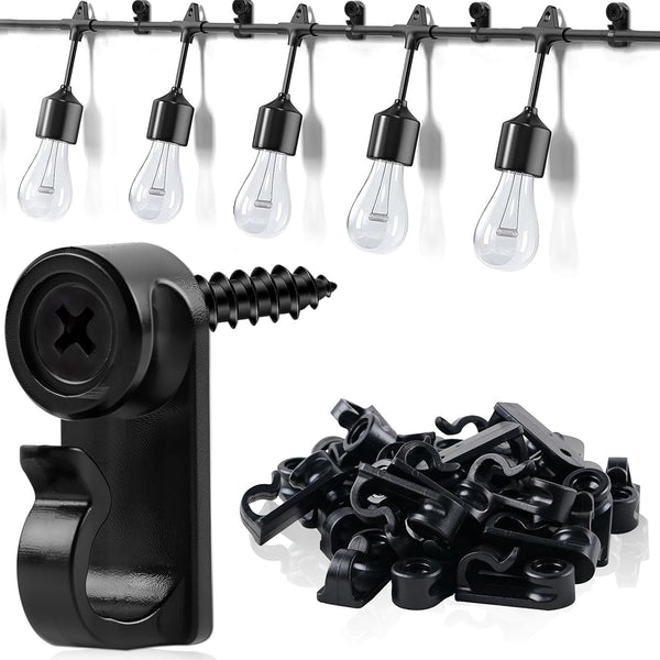 Dapute 50 Pack Hooks for Outdoor String Lights, Christmas Light Clips bulk with