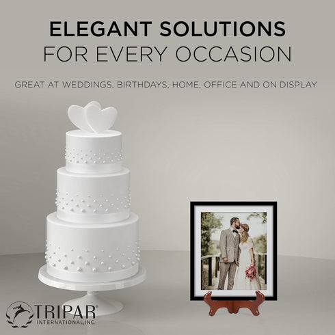 Tripar 9 Inch Wooden Plate Display Stand, Picture Easel Stand