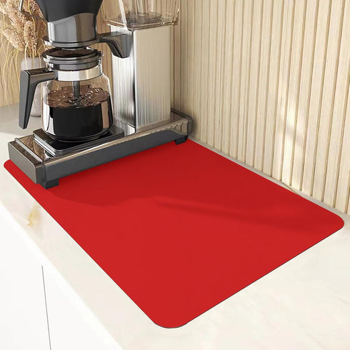 2 PCS Heat Resistant Silicone Mats for Kitchen Counter, 23.6" x 15.7" Nonskid Table Mat for Air Fryer (Red)