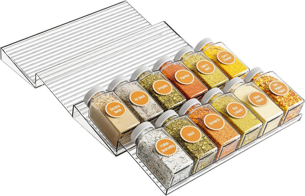 Yieach 4 Pack Adjustable In Drawer Spice Organizer - Expandable From 11'' to
