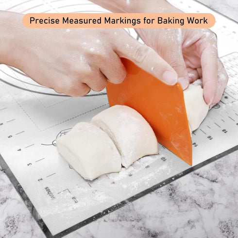 Extra Large Silicone Baking Mat 16" x 24", Black Pastry Mat with Measurement for Pie Crust, Pizza, Cookies - BPA Free
