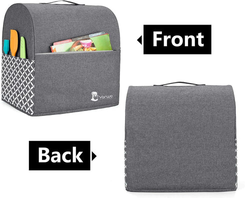 Yarwo Stand Mixer Cover Compatible with 4.5 qt and All 5 qt KitchenAid Mixer, Protective Dust Cover with Pockets, Gray