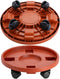 Doseno 2 Pack 13IN Plant Caddy with Wheels Round Rolling Plant Stand