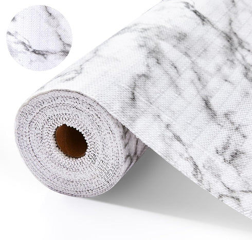 Shelf and Drawer Liner for Kitchen Cabinet - Non Adhesive Washable Liner for Cabinets, Dresser, Cupboard Drawers, White