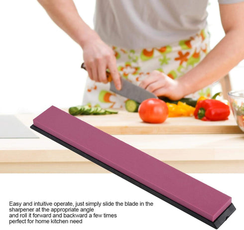 Knife Sharpening Stone - 3000# Whetstone Kitchen Knife Sharpener with Base Ruby