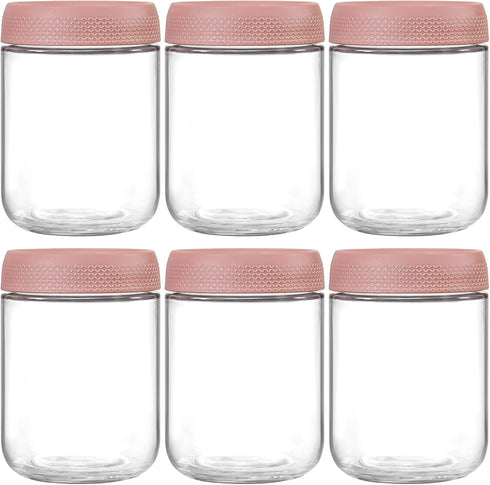 NETANY 6-pack 16oz Glass jars with Airtight Lids, Overnight Oats Containers with
