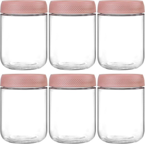 NETANY 6-pack 16oz Glass jars with Airtight Lids, Overnight Oats Containers with