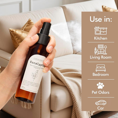 2 4.06 oz Eucalyptus Fragrance Room Spray, Long Lasting Air Fresheners for Home, Room Air Freshener & Odor Eliminator
