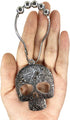 Set of 12 Decorative Sugar Skull Shower Curtain Hooks - Stainless Steel Rustproof Skeletons Bathroom Rings (Black)