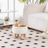 Wimarsbon Storage Ottoman, Modern Round Footrest with Soft Padded Seat, Teddy Velvet Footstool with Wood Legs, Accent