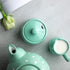 City to Cottage Ceramic Sugar Bowl with Lid - 10oz Sugar Container for Coffee Bar, Handcrafted Turquoise Blue
