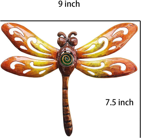 YNGFIL Dragonfly Wall Art Decor | 3 Pack Metal Indoor Outdoor Hanging Decorations for Living Room Bedroom, 9 Inch