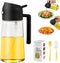 16oz Olive Oil Dispenser Spray Bottle with Brush, 2 in 1 Olive Oil Dispenser and Sprayer for Cooking (Black)