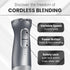 Elite Gourmet EHB1300 Cordless Rechargeable Hand Blender, Stainless Steel Blade, Variable Speed Blending, One-Touch