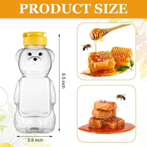36 Transparent(350 Ml/ 12 oz) Thenshop Pcs Honey Bear Bottle,Plastic Honey Squeeze Bottle,Honeybear Squeeze Jars,Cute