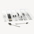 ihomecooker 6 Set Clear Plastic Junk Drawer Organizer Vanity Curlery Utensil Makeups Organizer for Kitchen 12'' X 3''