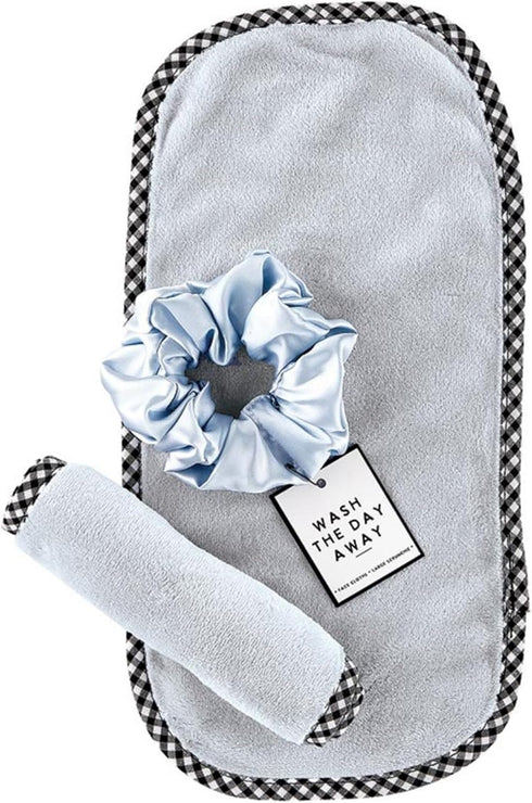 Reusable Makeup Remover Facial Cloths and Scrunchie Set, 3-Piece, Coastal