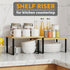 SpaceAid Cabinet Shelf Organizers, 2 Pack Kitchen Counter Rack Shelves Riser, Expandable Spice Rack (Black and Natural)