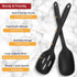 Silicone Cooking Spoon Set - Premium Non-Stick Solid and Slotted Spoon Pack of 2 for Mixing, Serving, Stirring