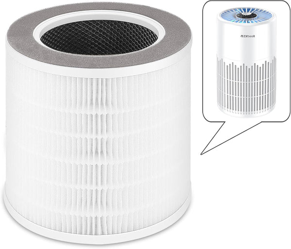 ZXBEER True HEPA Filter for Model ZXA101 Air Purifier, H13 True HEPA Air Cleaner with 360° 3-stage Filtration