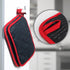Hot Pads for Kitchen - Potholders Heat Resistant, Heavy Duty Pot Holders with Pockets, Set of 2, Black