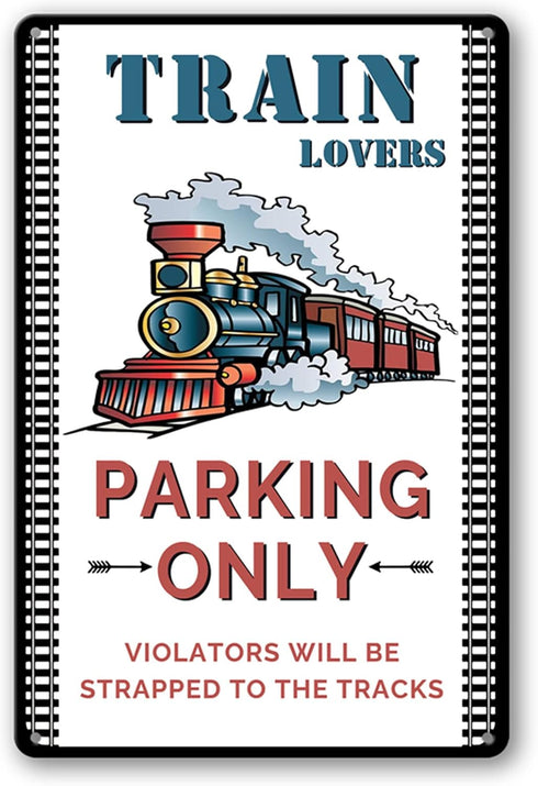 tosles Train Sign Railroad Crossing Metal Signs Train Wall Decor For Boys Room