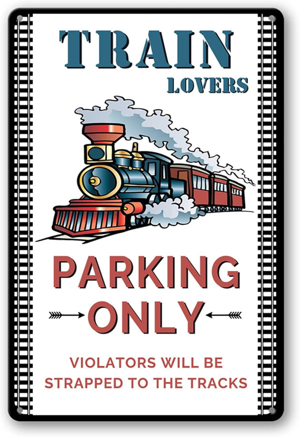 tosles Train Sign Railroad Crossing Metal Signs Train Wall Decor For Boys Room