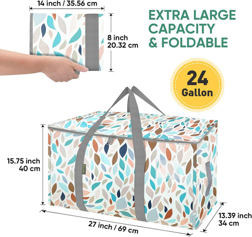 6-Pack 6-Pack) BALEINE Oversized Moving Bags with Reinforced Handles, Heavy-Duty Storage Tote for Clothes, Moving